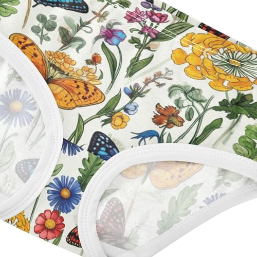 Joisal Florals Toddler Girls Underwear 2t Cotton Little Girl Panties Wildflowers Butterflies Detailed Underpants Briefs4
