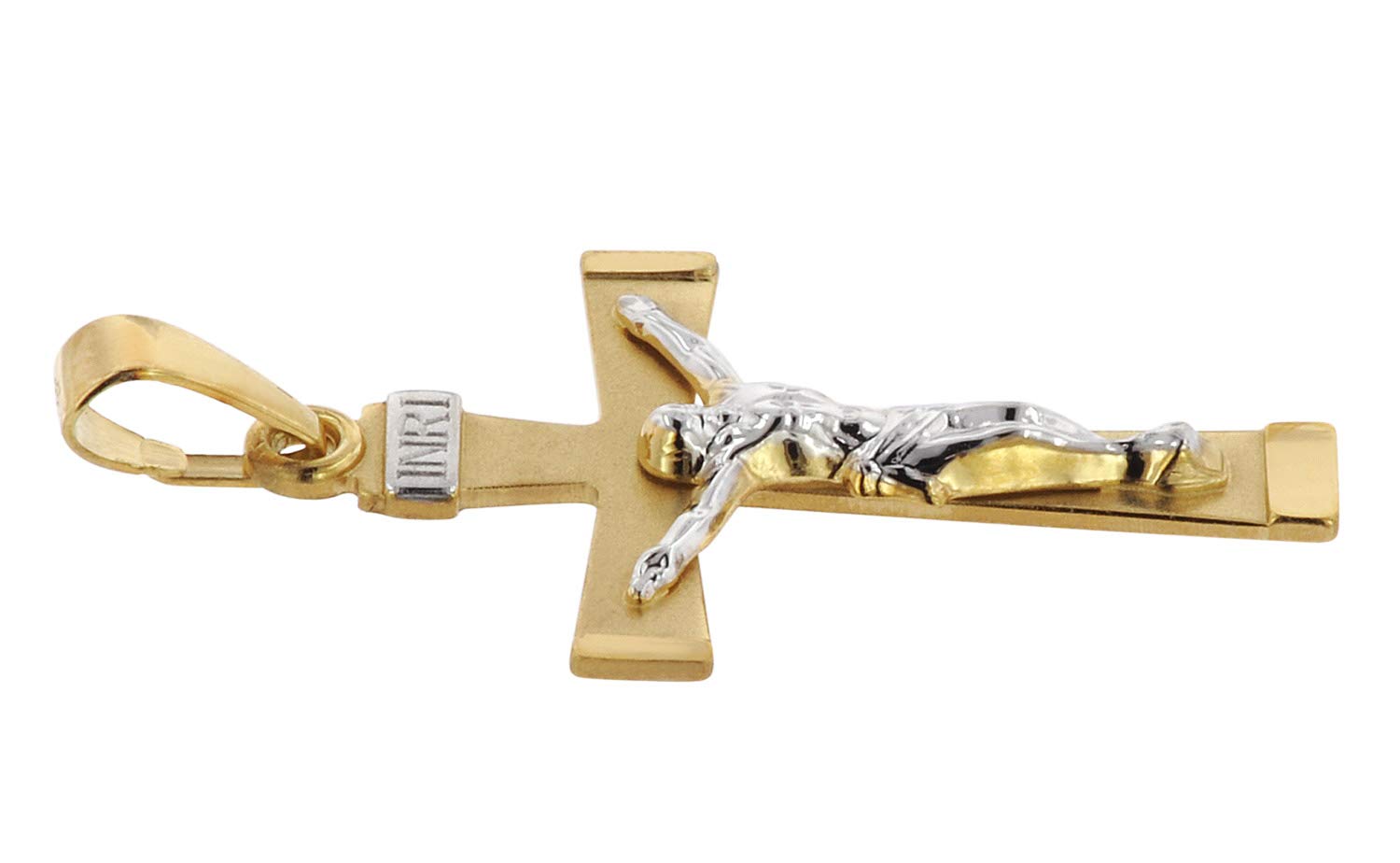 trendor Kruzifix-Anhänger für Herren 585 Gold Bicolor 29 mm 78803