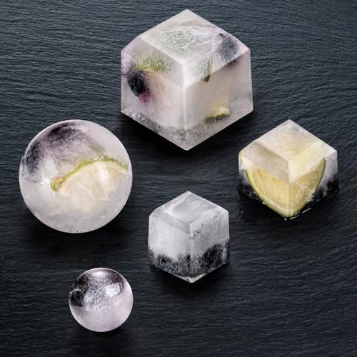 Foto von Blumtal Eiswürfelformen Silikon 2x15er - Eiswürfelform - Silikon Eiswürfelform für Eiswürfel 3,3 cm - 2 x Eiswürfelbehälter groß - BPA freie Eiswürfelform 2x - Black Blue und Spicy Mustard