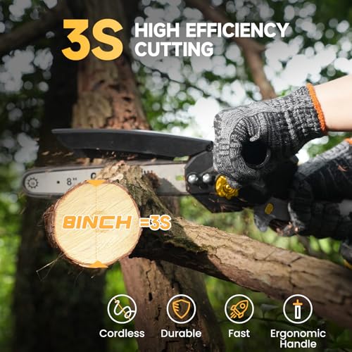 Mini Chainsaw for Dewalt 20V Max Battery, 8-inch Pruning Chainsaw with 2024 Upgrade Brushless Motor, Portable Power Mini Chainsaw for Garden, Household, Tree Branches (Battery Not Include) - Image 3
