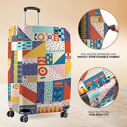 Image of Nasher Miles Polyester Protective Luggage Cover Set of 3 (Small-Medium-Large) - Flower Design