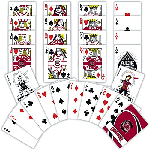 Image of MasterPieces Family Games - NCAA South Carolina Gamecocks Playing Cards - Officially Licensed Playing Card Deck for Adults, Kids, and Family