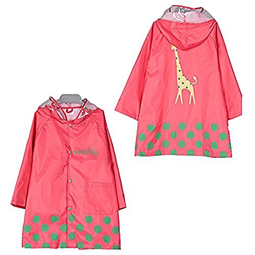 Niño Linda Chubasquero Con Capucha, Dibujos Animados Impermeable Para niños Impermeable Ropa impermeable Ligero para edades de 3-12 años de edad, niñas y niños 4 Tamaño