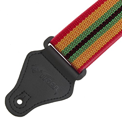 TIGER STP2-RB Sangle de guitare en nylon pour guitares acoustiques, classiques, électriques et basses – Design Reggae - Les Beatles, Paul McCartney, John Lennon, RIngo Starr, George Harrison TIGER STP2-RB Sangle de guitare en nylon pour guitares acoustiques, classiques, électriques et basses - Design Reggae – Image 4
