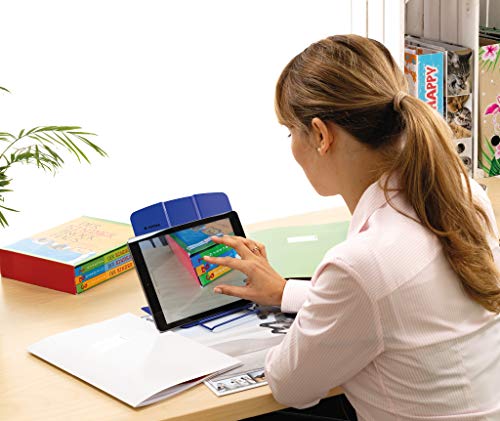 HERMA 19963 Leseständer für Bücher Weiß, faltbarer Buchständer aus Metall für Kinder, Buchstütze für Jungen & Mädchen, verstellbarer Kochbuchhalter für Schule, Büro & Küche