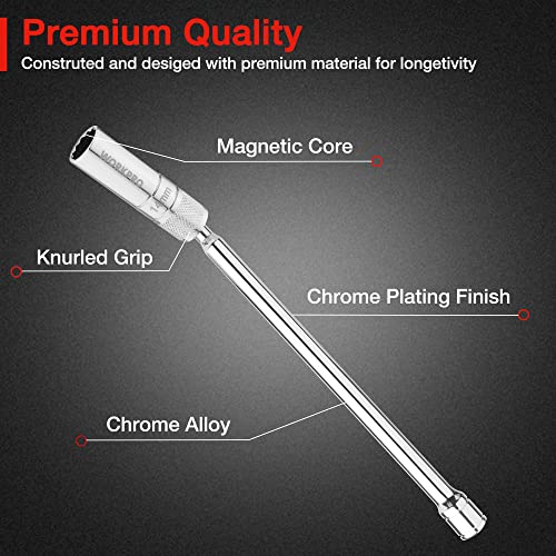 Workpro 14Mm Magnetic Swivel Spark Plug Socket, 3/8" Drive X 12" Total Length, Enhanced Magnetic Design With Thin Wall Socket, 360 Degree Swivel, 12 Point #TOP2