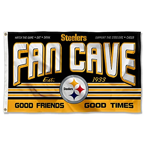 Pittsburgh Steelers Fan Man Cave Banner Flag