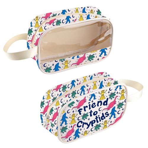 Cryptids Lover Gift Cryptozoology Gift Friend to Cryptids Clear Cosmetic Bag Cryptid Creatures Gift, Cryptidsbag