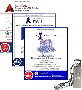 Professional AutoCAD , Revit and Staad Pro Training Tutorials with Example in Hindi ( 159 Videos | 22.5 Hours ) [USB]