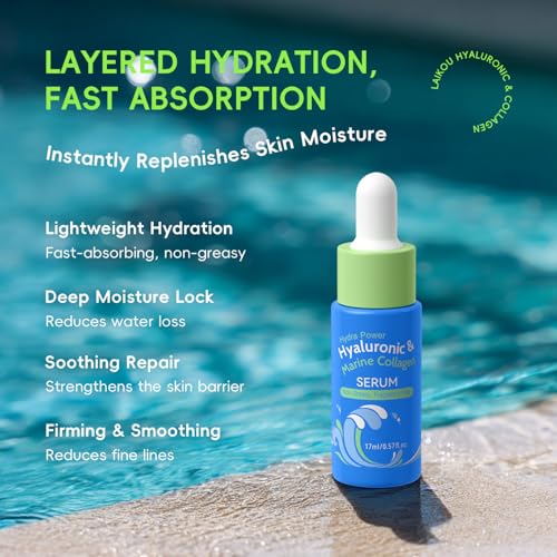 YEAHDOR Hydrating Serum for Women & Men, Quick-Dry Non-Greasy Face Moisture with Soothing Feel, 0.57 Fl Oz Blue One Size