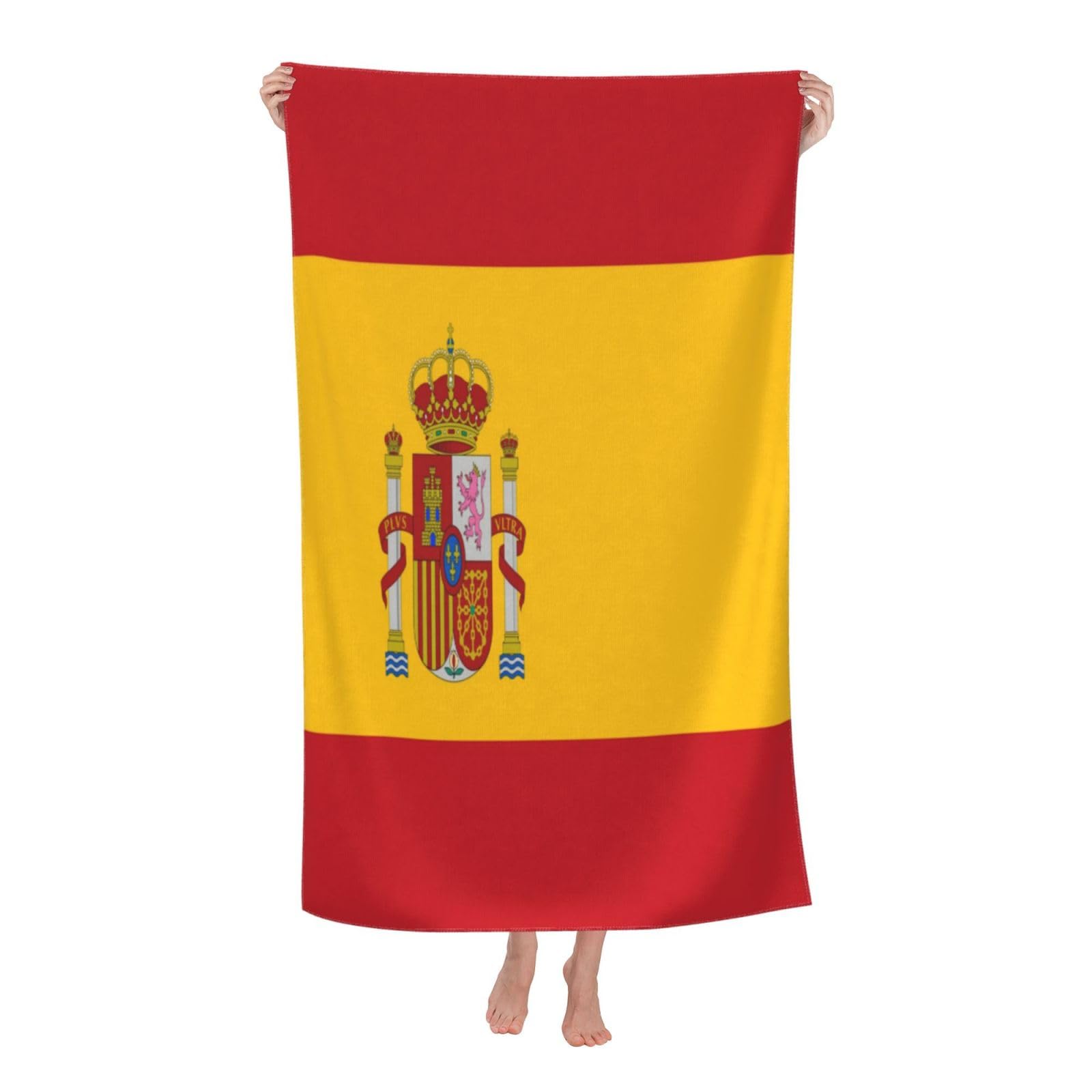 LSRCPD Beach Towels Spanish Flag Swimming Travel Gym Yoga For Adults Women 80X130Cm