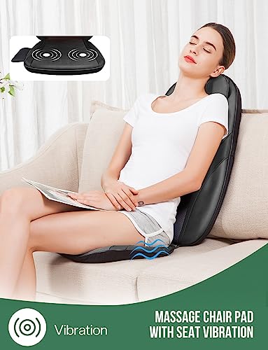 Image of Snailax Back Massager with Heat, Gifts for Men, Women, Electric Deep Tissue Kneading Full Body Massage Chair for Back Pain, Home, Office Use, App Control
