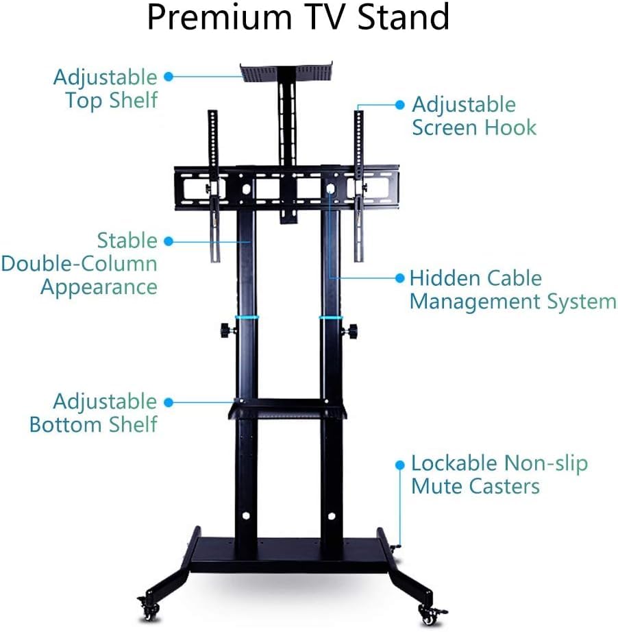 Soporte móvil para TV con ruedas y base ajustable miniatura 3