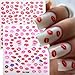 Valentines Nail Art Stickers Sexy Lips Cute Heart Nail Decals Self-Adhesive Valentine's Day Nail Supplies DIY Manicure Accessories Pink Heart Lip Sticker for Women Nail Art Decorations Charms 6Sheets