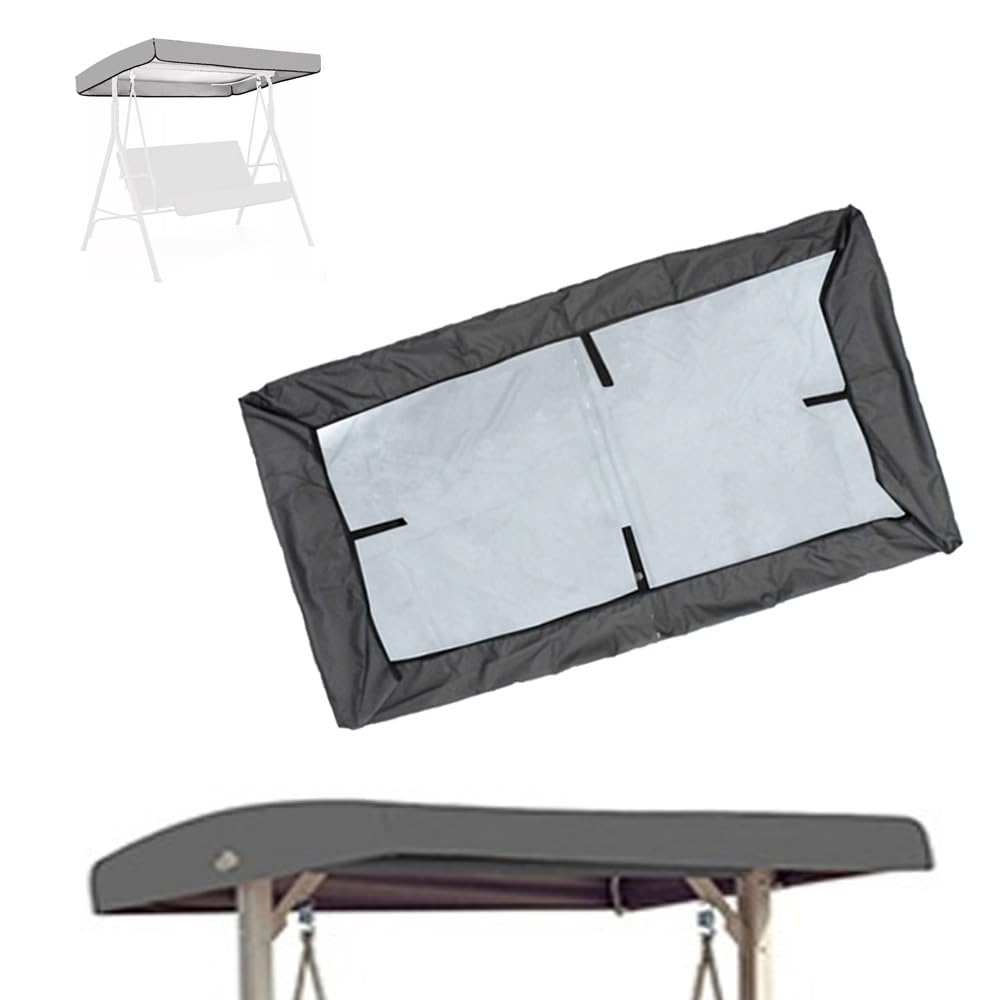 Toile De Rechange pour Balancelle Extérieur, Housse De Balançoire De Jardin 3 Places 191x120/213x122cm Toit De Remplacement pour Balançoire(Gray,83x48x9in)
