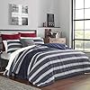 Nautica - Queen Duvet Cover Set, Cotton Reversible Bedding with Matching Shams, Stylish Home Decor (Craver Navy, Queen) 51pKkesOY6L. SS100