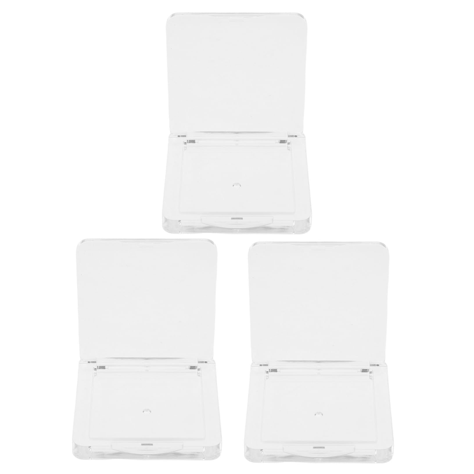 SOESFOUFU 3pcs Transparent Square Highlighter Palette for Blush Eyeshadow and Concealer Empty Makeup Containers for Mixing and Storing Cosmetics