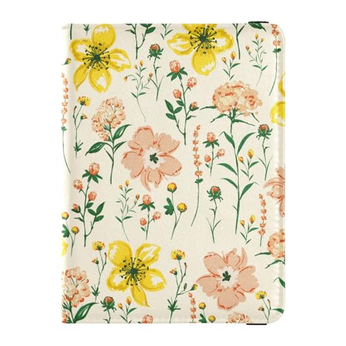 Custodia per passaporto per donne e uomini per da viaggio con blocco RFID delicati fiori beige Delicati Taglia unica Casual