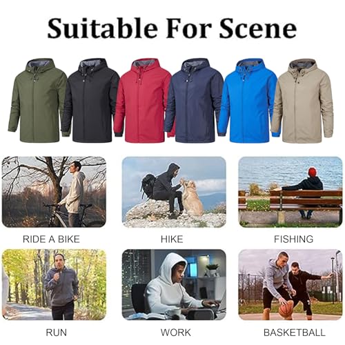 Chaqueta impermeable personalizada de hombre softshell cortavientos con capucha para lluvia 7