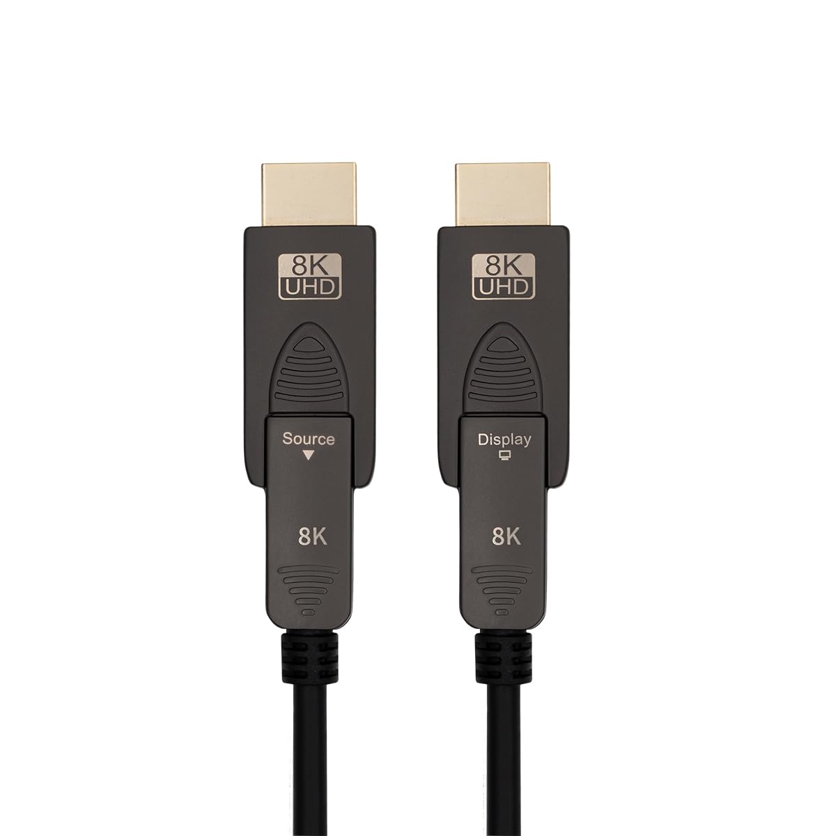 MAXTRACK C504-20ML - Cable HDMI (fibra óptica, HDMI 2.1, 8K@60Hz, 4K@120Hz, eARC, 3D, ultraflexible, diámetro de 4,8 mm, conectores de metal dorados, incluye 2 adaptadores HDMI D a HDMI A)