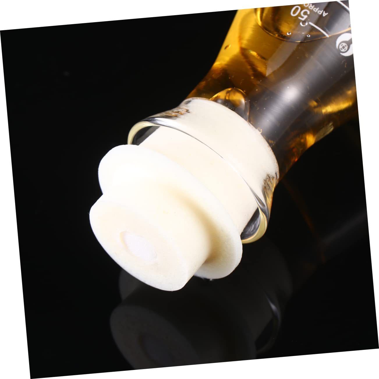 Veemoon 50ml Conical Glass Flask with Vials Corks for Chemistry Students Lab Experiment