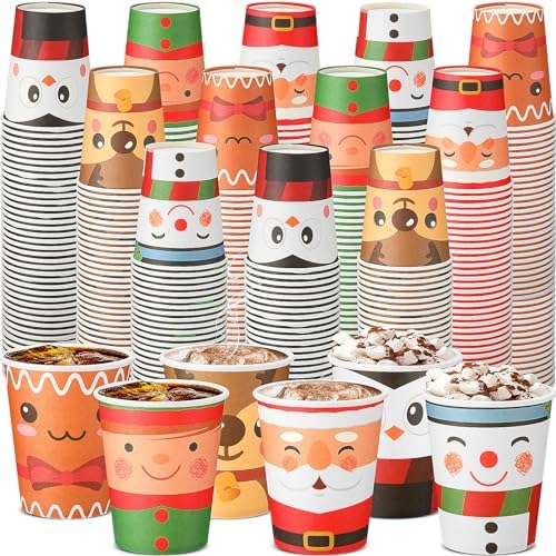Amazon.com: Yaomiao 300 Pcs 9 oz Christmas Paper Cups Disposable ...
