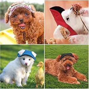   Ipetboom-Dog-Baseball-Hat-Size-S-Red-Oxford-Cloth-and-Canvas-Sun-Protection-Adjustable-Chin-Strap