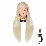 Hairingrid 26-28 Mannequin Head Hair Styling Training Head Manikin Cosmetology Doll Head Synthetic Fiber Hair and Free Clamp Holder (R71919W61320)