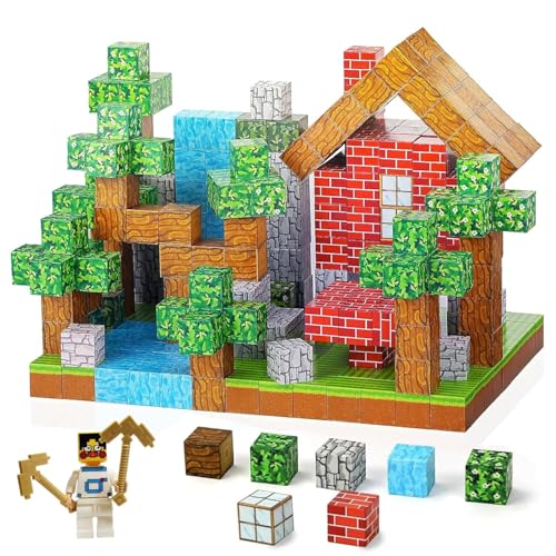 Image of Pitinxa 48 Pieces Magnetic Tiles Magnet for Girls Boys Sensory Magnetic Blocks Building Toys for Kids Preschool Learning Montessori Toy for 3 Year Old Toddler Age 3+