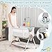 MEICHYUN Rocking Baby Bassinet, Bedside Bassinet for Baby, 3 in 1 Bedside Sleeper with Musical Toys, Storage Basket and Wheels, Adjustable Bedside Crib for Newborn, White