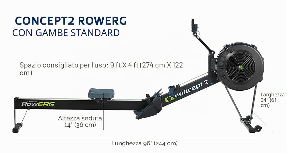 Concept 2 - Vogatore con Schermo PM5, Modello D