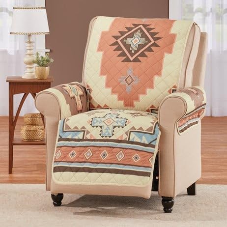 S M Ent. Sierra Crosses Aztec Design Furniture Protector-Recliner
