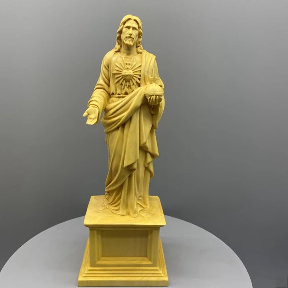 Scultura in legno fatta a mano statue di Gesù Arredamento per la casa Decorazioni Idol Statue Artigianato