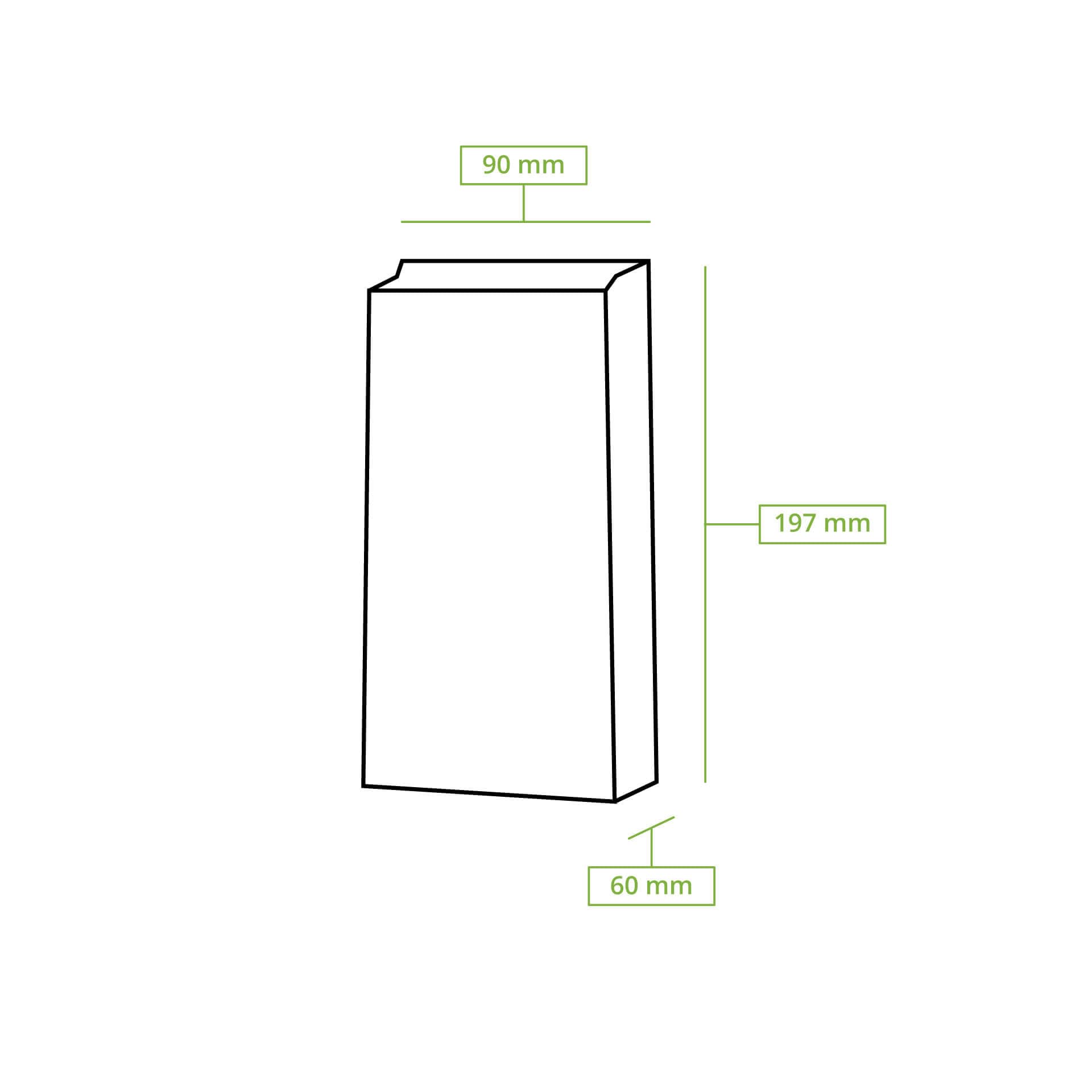 Blokbodemzak, 105 65x298 mm, bruin kraft met venster - Westland Verpakkingen