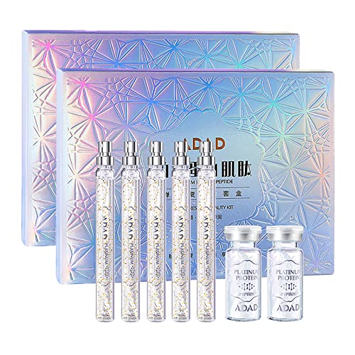 ADAD Platinum Protein Thread Lifting Set, Protein Threads Absorbable Collagen Thread for Face Lift, Soluble Protein Thread and Nano Gold Essence Combination (2sets)