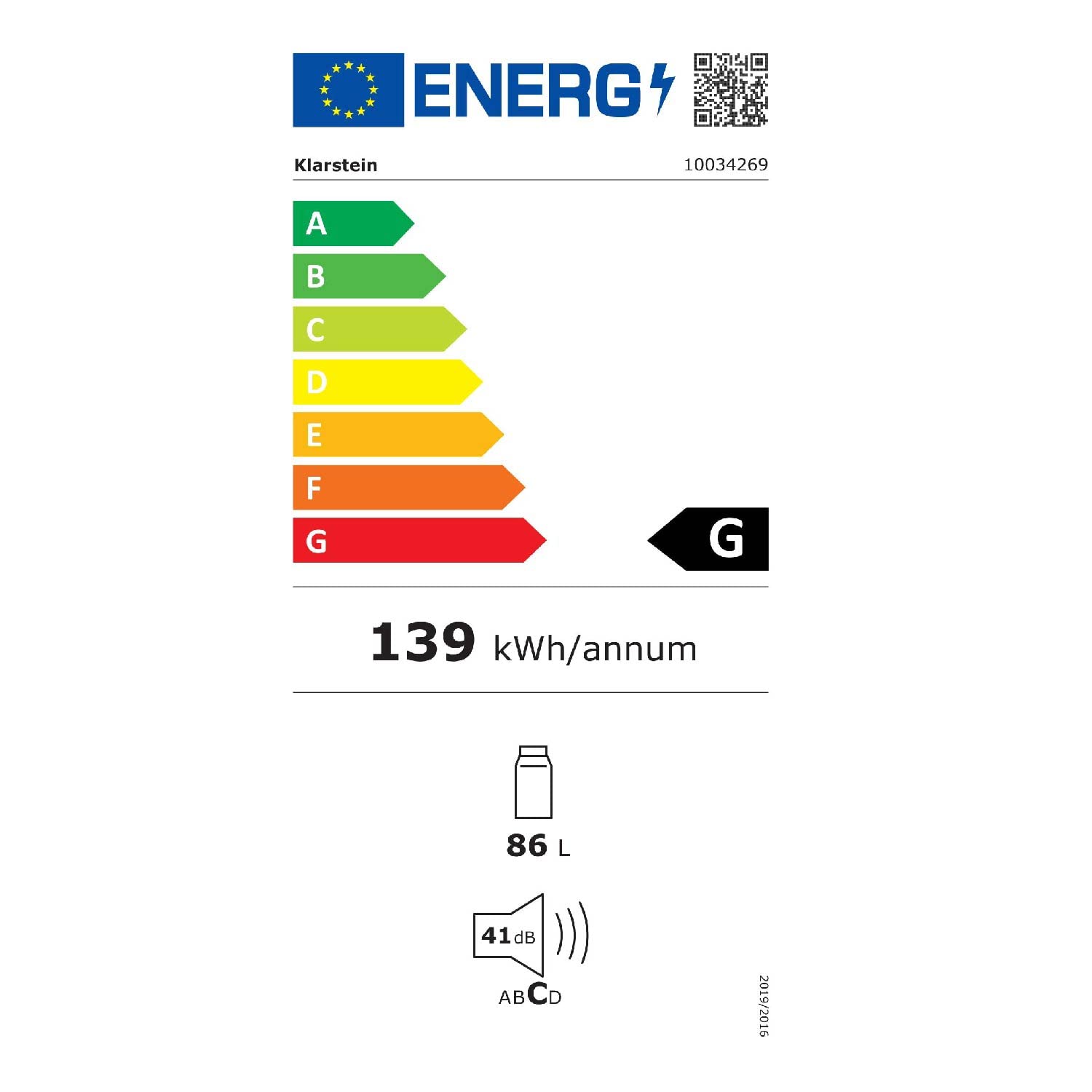 Klarstein Beerlager 56 Getränkekühlschrank, 56 Liter, 20 Flaschen, Glastür mit Edelstahlrahmen, Temperatur 0-10 °C, schwarz