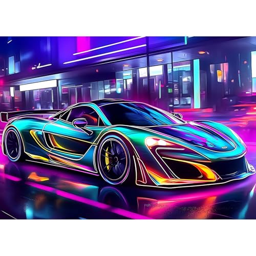 CEOVR Car Diamond Painting Kits Adults,DIY Diamond Art Kits Sports Car,12x16 in 5D Gem Craft Set