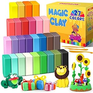 Air Dry Clay 27 Colors, Modeling Clay for Kids, DIY Molding Magic Clay for with Tools, Soft & Ultra Light, Toys Gifts for Age 3 4 5 6 7 8+ Years Old Boys Girls Kids
