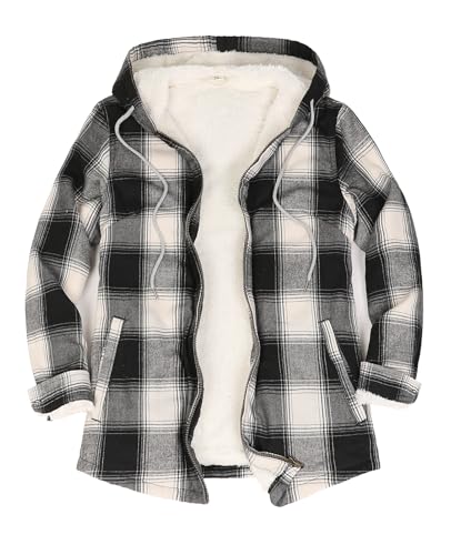 Veste d'hiver flanelle femme contre le froid grâce au zip et à la doublure Sherpa