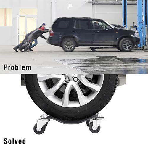 Set of 4 Car Dollies and Furniture Lifters - Heavy-Duty Under Vehicle Tire Skates, Motorcycle Jack, and Moving Dollies with Wheels by Pentagon Tools - Thumbnail 7