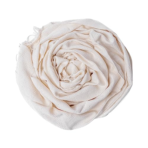 Mexican Rebozo Shawl, Ideal for Natural Birth, Doula Massage, 98.5", Ivory3