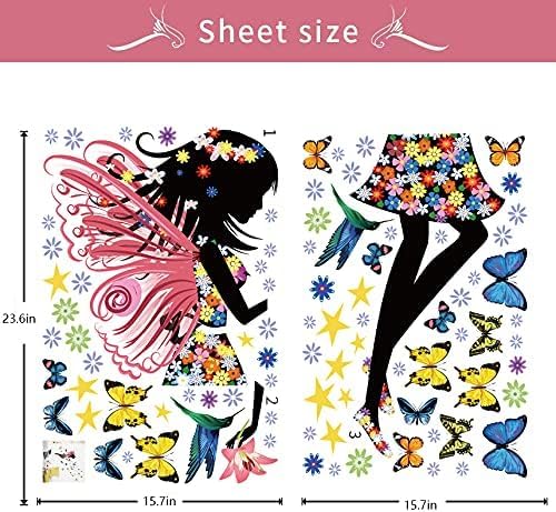 Vinilo decorativo Supzone Butterfly Girl para pared miniatura 7
