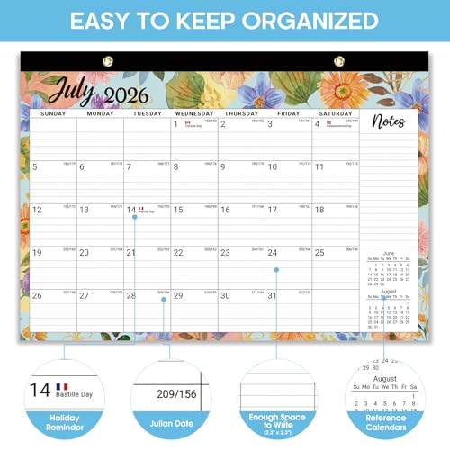 Image of Taja Desk Calendar 2026-2027, Jul 2026-Dec 2027, 18-Month, 17 inch x 12 inch