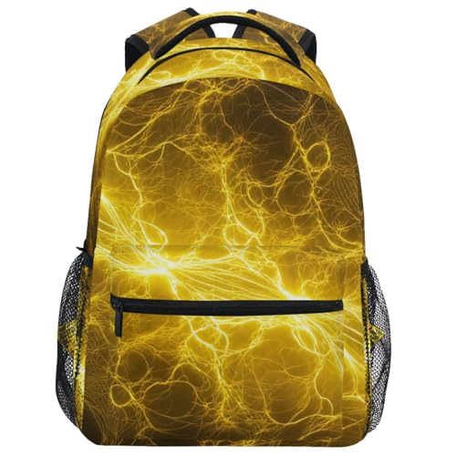 Pfrewn Kids Backpack for Boys Hot Yellow Lightning Electrical Backpacks Lightweight School Bag 17