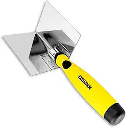 Desempenadeiras de Canto Evolution Aço Inox P/Acabamentos Com Massa Corrida Reboco Drywall Profissional - Amarelo