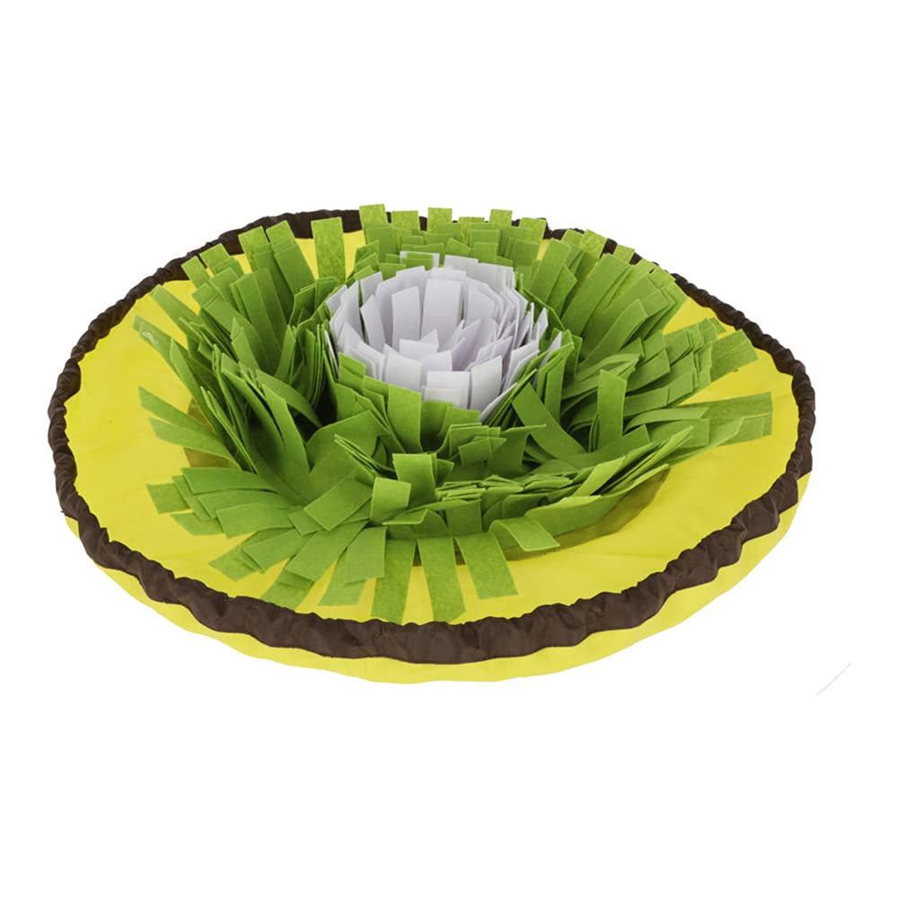 Kerbl Pet Schnüffelteppich Bowl Ø60 cm – 2in1 Schnüffelteppich und Napf (Gelb/Grün/Weiß)