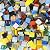 500 Pieces Glass Mosaic Tiles Colorful Square Tile Bulk Piece for Crafts Home DIY Decoration Gifts Supplies in 6 Colors Series
