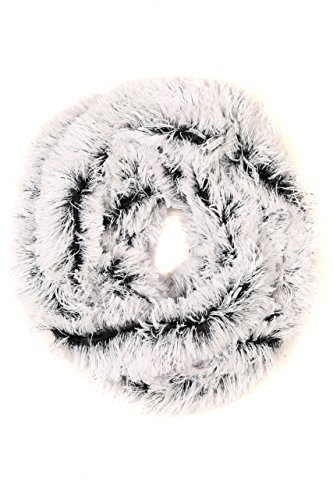 Sakkas CXGJ1533 - Abir Soft Furry Reversible Short Twist Wrap Around Infinity Scarf - 1-Black - OS