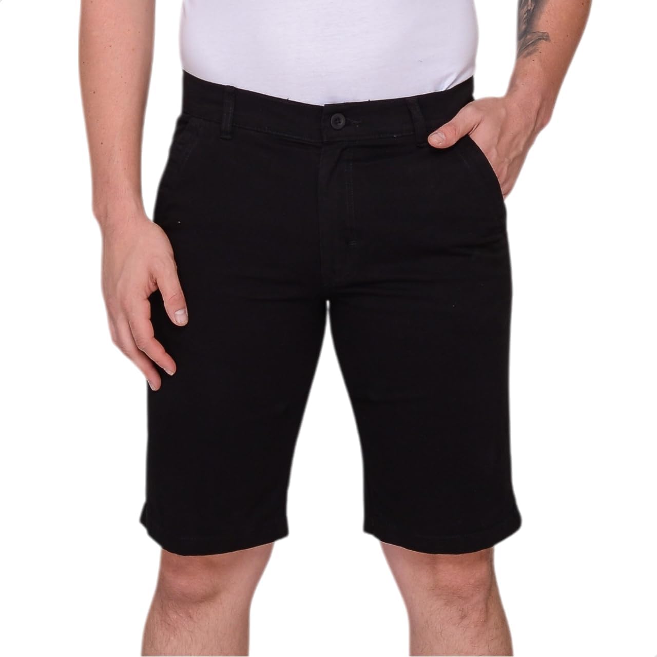 Bermuda Social Masculina Sarja Elastano Bolso Social Embutido Casual Esporte Fino