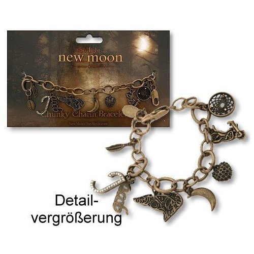 Bracelet Twilight avec gros charms maillons épais pour femme